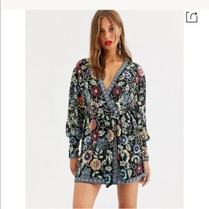 Rare! ASOS Floral embroidered wrap dress